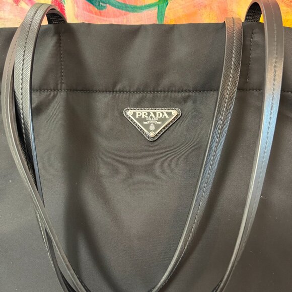 Prada Re-Nylon and Saffiano Leather Tote Bag - Picture 3 of 8